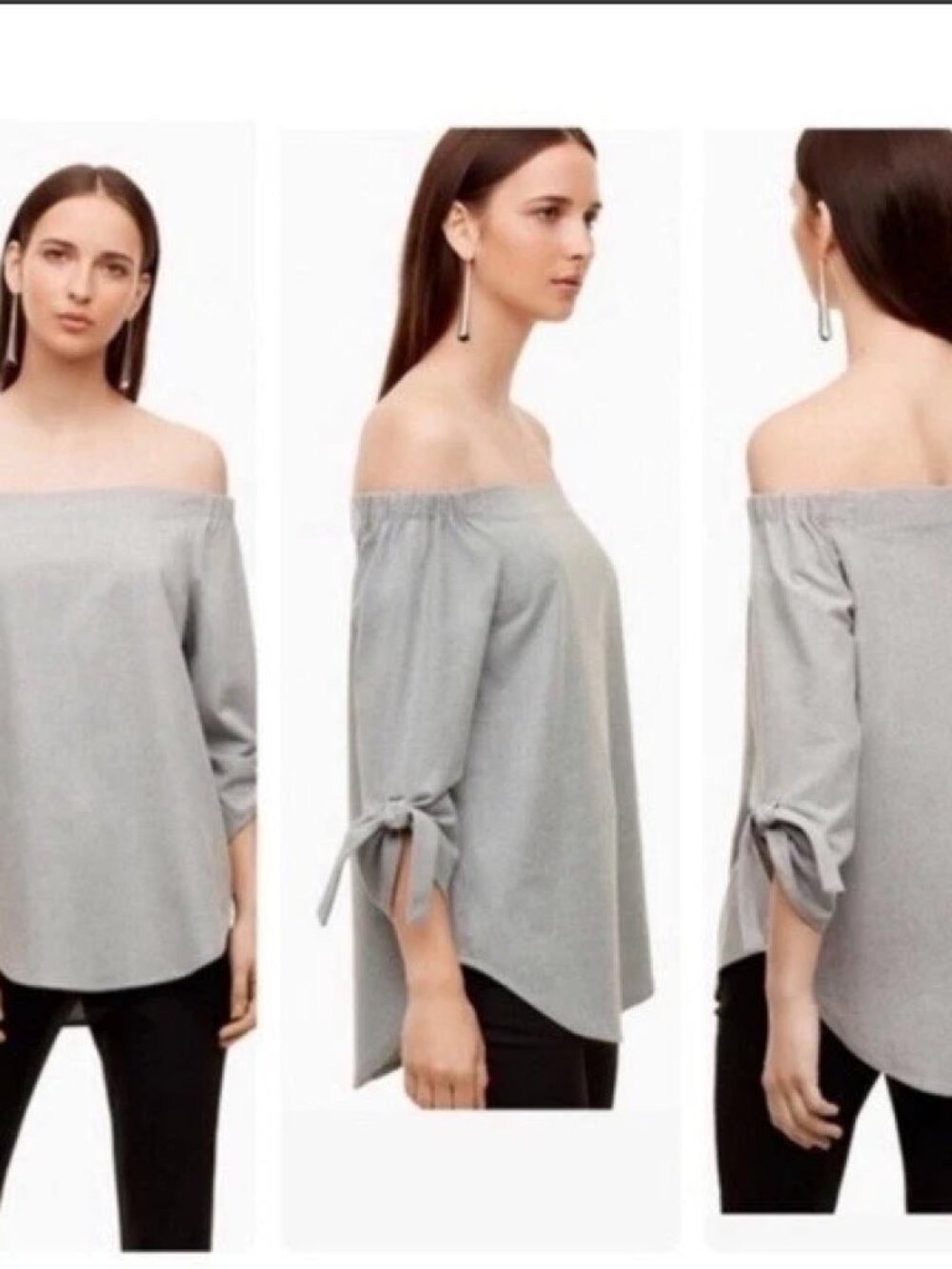 100% Cotton Babaton Off-the-Shoulder Black & White Gingham Top
